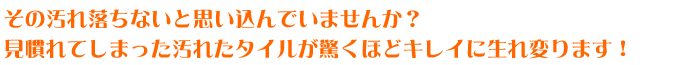 落ちないと思っているタイルや石の汚れを落とします！